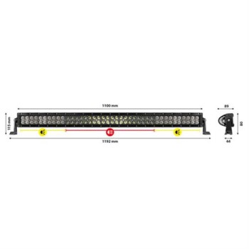 ΠΡΟΒΟΛΕΑΣ LIGHT BAR ΚΥΡΤΟΣ BL-110 16000lm 10/30V 240W 80LED ΚΑΡΦΙ/ΔΙΑΘΛΑΣΗΣ (1100x115x89mm) ΜΠΑΡΑ LED -1ΤΕΜ.