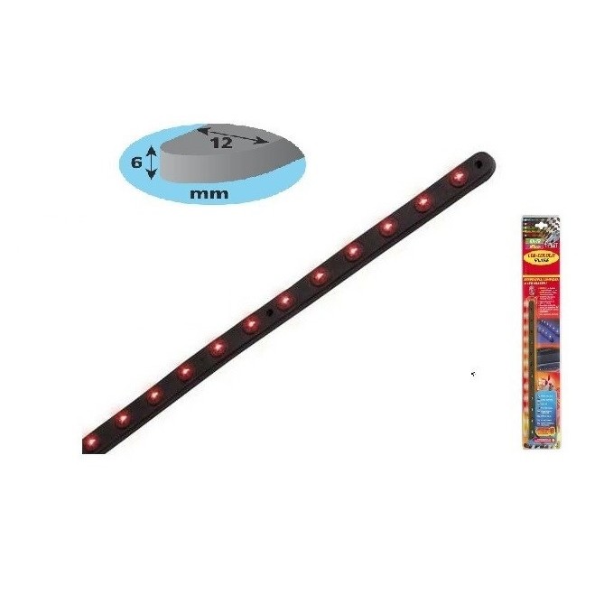 TAINIA ΣΕ ΠΛΑΣΤΙΚΗ ΒΑΣΗ 24 LED 12V 51 cm ΜΩΒ-1 ΤΕΜ.