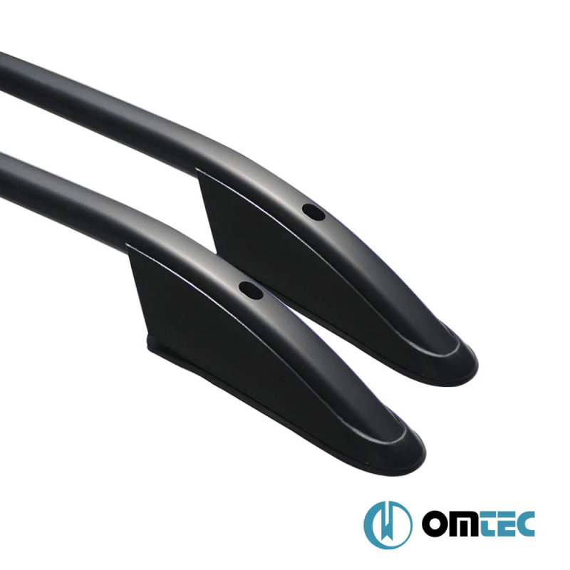 Omtec - Παράλληλες Μπάρες Οροφής Sport για VW Amarok (PH 2H) 2010>2022 από Αλουμίνιο σε Μαύρο Χρώμα και Μέγιστο Βάρος Φορτίου 75 kg - 2 τεμ. (7535931B/OM)
