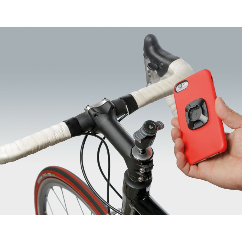 Αυτοκόλλητος Αντάπτορας Κινητού της σειράς Optiline Universal Εφαρμογής σε Μαύρο Χρώμα με διαστάσεις 39 x 46,5 mm, συμβατός με Βάσεις Στήριξης Κινητού Optiline για Μηχανή με σύστημα Duolock