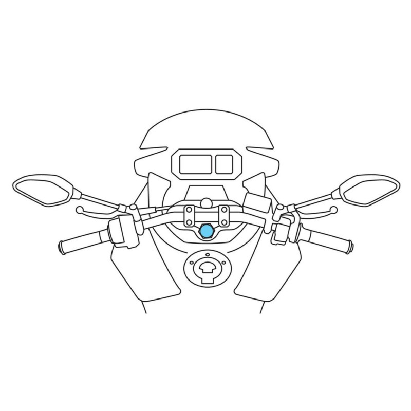 Βιδωτή Βάση Στήριξης Κινητού Tube της σειράς Optiline για την Κεντρική Βίδα της Πλάκας στο Τιμόνι Μηχανής με διάμετρο από 20,3 mm έως 24,5 mm και σύστημα Duolock, συμβατή με Θήκες ή Αντάπτορες Κινητού Optiline