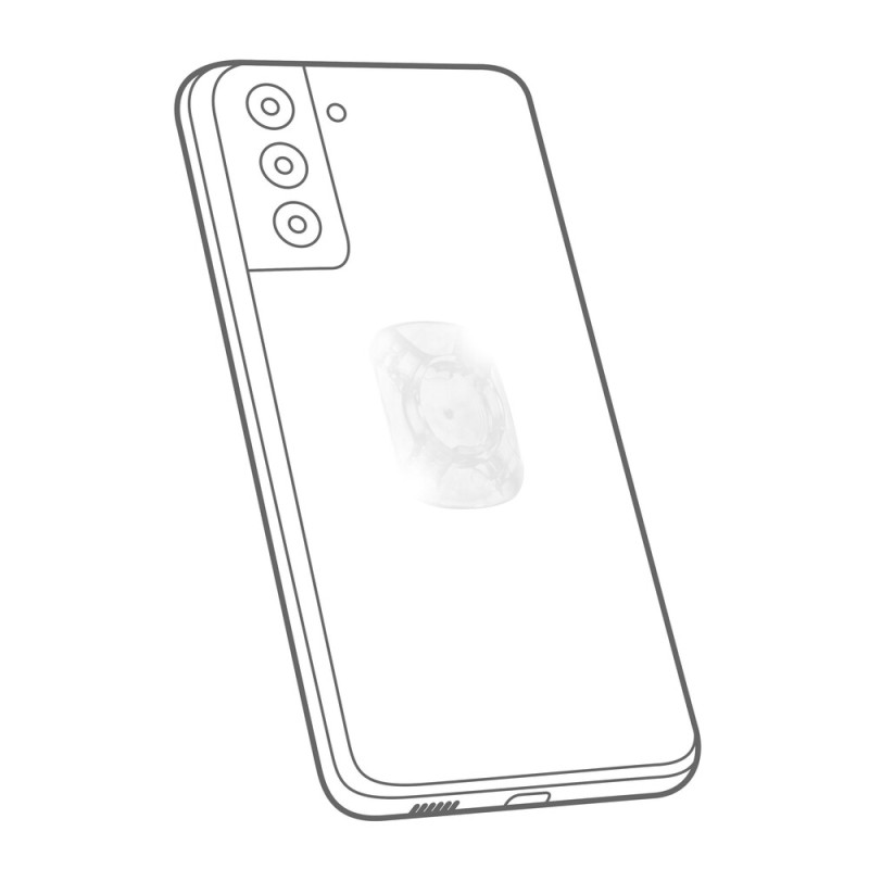 Αυτοκόλλητος Αντάπτορας Κινητού της σειράς Optiline Universal Εφαρμογής σε Διάφανο Χρώμα με διαστάσεις 39 x 46,5 mm, συμβατός με Βάσεις Στήριξης Κινητού Optiline για Μηχανή με σύστημα Duolock