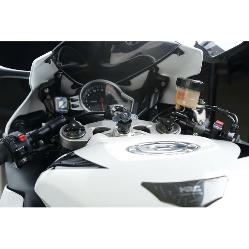 Βιδωτή Βάση Στήριξης Κινητού Stem της σειράς Titan Optiline για την Κεντρική Βίδα της Πλάκας στο Τιμόνι Μηχανής με διάμετρο από 12 mm έως 25,1 mm και σύστημα Duolock, συμβατή με Θήκες ή Αντάπτορες Κινητού Optiline