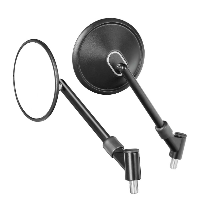 ΚΑΘΡΕΠΤΕΣ MOTO OXI M10x1,25 DX+SX ΣΤΡΟΓΓΥΛΟΙ ΣΕ ΜΑΥΡΟ ΧΡΩΜΑ LAMPA - 2 ΤΕΜ.