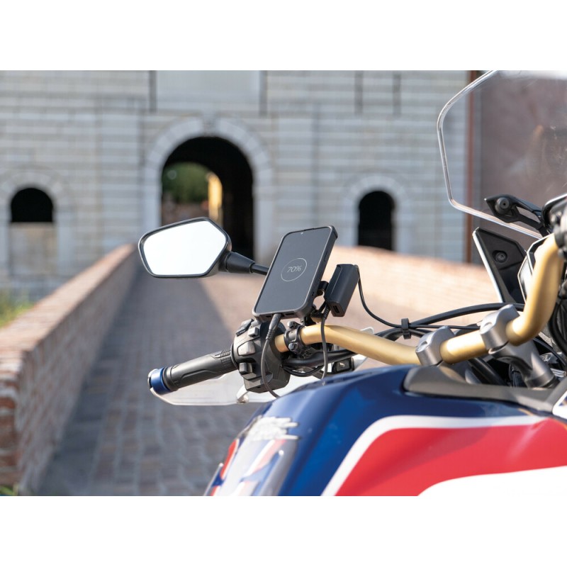 Αδιάβροχος Φορτιστής Κινητού Trek X 12/24V 48W της σειράς Optiline με 2 θύρες USB Type A και USB Type C, Καλώδιο 180 cm, Βύσμα SAE και Ακροδέκτες, Ασφάλεια, Αδιαβροχοποίηση IPX6, συμβατό με Βάσεις Στήριξης, Θήκες ή Αντάπτορες Κινητού Optiline