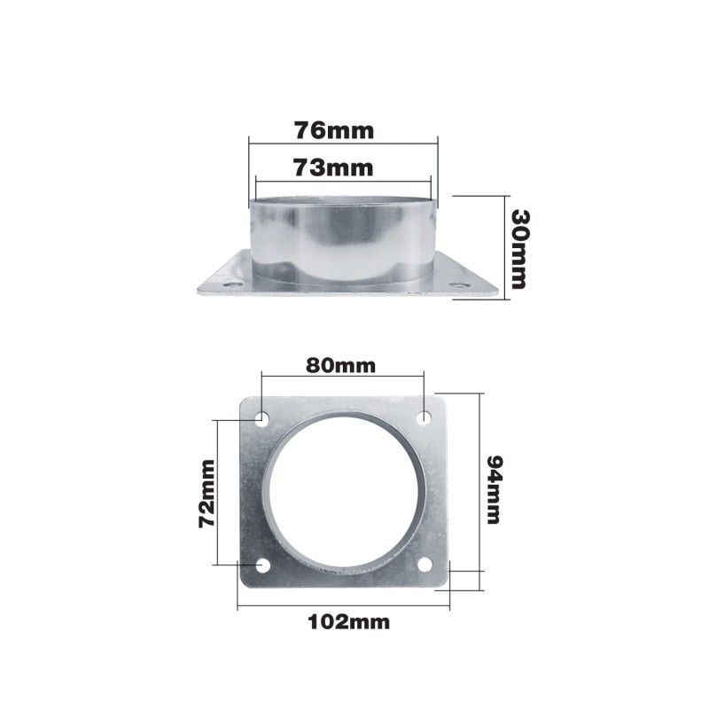 ΑΝΤΑΠΤΟΡΑΣ ΓΙΑ ΦΙΛΤΡΟΧΟΑΝΕΣ ΤΕΤΡΑΓΩΝΟΣ ΤΥΠΟΥ BOSCH Φ76 102x94mm SIMONI RACING - 1 TEM.