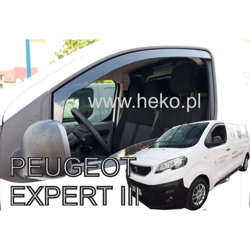 ΑΝΕΜΟΘΡΑΥΣΤΕΣ ΓΙΑ CITROEN JUMPY 3 / SPACETOURER / TOYOTA PROACE 2 / PEUGEOT EXPERT 3 / TRAVELLER 2016+ / OPEL VIVARO 3 2019+ ΖΕΥΓΑΡΙ VAN ΑΠΟ ΕΥΚΑΜΠΤΟ ΦΙΜΕ ΠΛΑΣΤΙΚΟ HEKO - 2 ΤΕΜ.