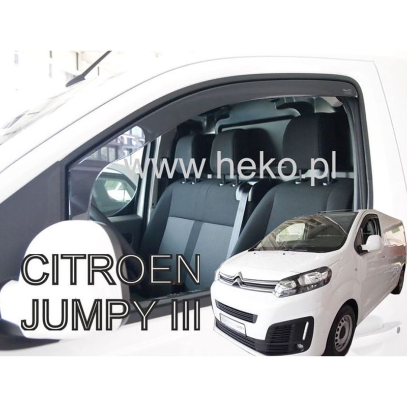 ΑΝΕΜΟΘΡΑΥΣΤΕΣ ΓΙΑ CITROEN JUMPY 3 / SPACETOURER / TOYOTA PROACE 2 / PEUGEOT EXPERT 3 / TRAVELLER 2016+ / OPEL VIVARO 3 2019+ ΖΕΥΓΑΡΙ VAN ΑΠΟ ΕΥΚΑΜΠΤΟ ΦΙΜΕ ΠΛΑΣΤΙΚΟ HEKO - 2 ΤΕΜ.