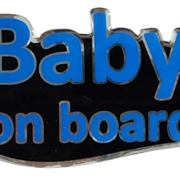 BABY ON BOARD ΑΥΤΟΚΟΛΛΗΤΟ ΕΞΩΤΕΡΙΚΗΣ ΧΡΗΣΗΣ 13,1 Χ 8,3cm ΜΠΛΕ/ΜΑΥΡΟ/ΧΡΩΜΙΟ ΜΕ ΕΠΙΚΑΛΥΨΗ ΣΜΑΛΤΟΥ - 1 ΤΕΜ.