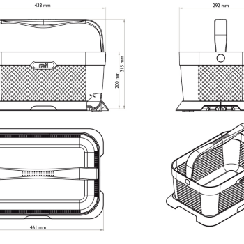 ΚΑΛΑΘΙ ΜΕΤΑΦΟΡΑΣ ΠΡΟΙΟΝΤΩΝ RATI ΠΛΑΣΤΙΚΟ ΜΕ ΑΝΤΙΟΛΙΣΘΗΤΙΚΗ ΒΑΣΗ 21L 12kg max ΜΕ ΛΑΒΗ 438x292x315mm