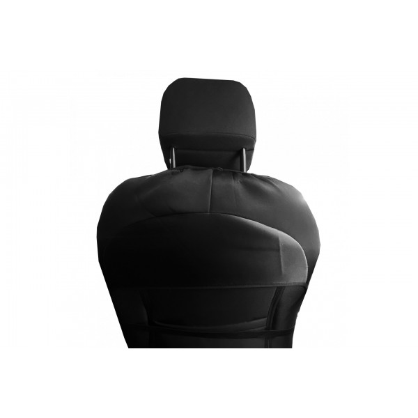 ΗΜΙΚΑΛΥΜΜΑΤΑ ΜΠΡΟΣΤΑ ΚΑΘΙΣΜΑΤΩΝ ΜΑΥΡΟ/ΜΠΕΖ ΜΟΤΙΒΟ (VELCRO ΣΤΑ ΠΡΟΣΚΕΦΑΛΑ) - 2 ΤΕΜ.