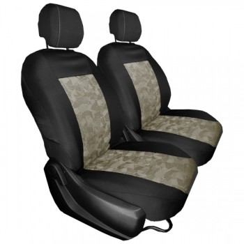 ΗΜΙΚΑΛΥΜΜΑΤΑ ΜΠΡΟΣΤΑ ΚΑΘΙΣΜΑΤΩΝ ΜΑΥΡΟ/ΜΠΕΖ ΜΟΤΙΒΟ (VELCRO ΣΤΑ ΠΡΟΣΚΕΦΑΛΑ) - 2 ΤΕΜ.