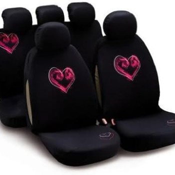 ΚΑΛΥΜΜΑΤΑ ΚΑΘΙΣΜΑΤΩΝ ΜΑΥΡΑ ΡΟΖ ΚΑΡΔΙΕΣ BOTTARI - 1 σετ.