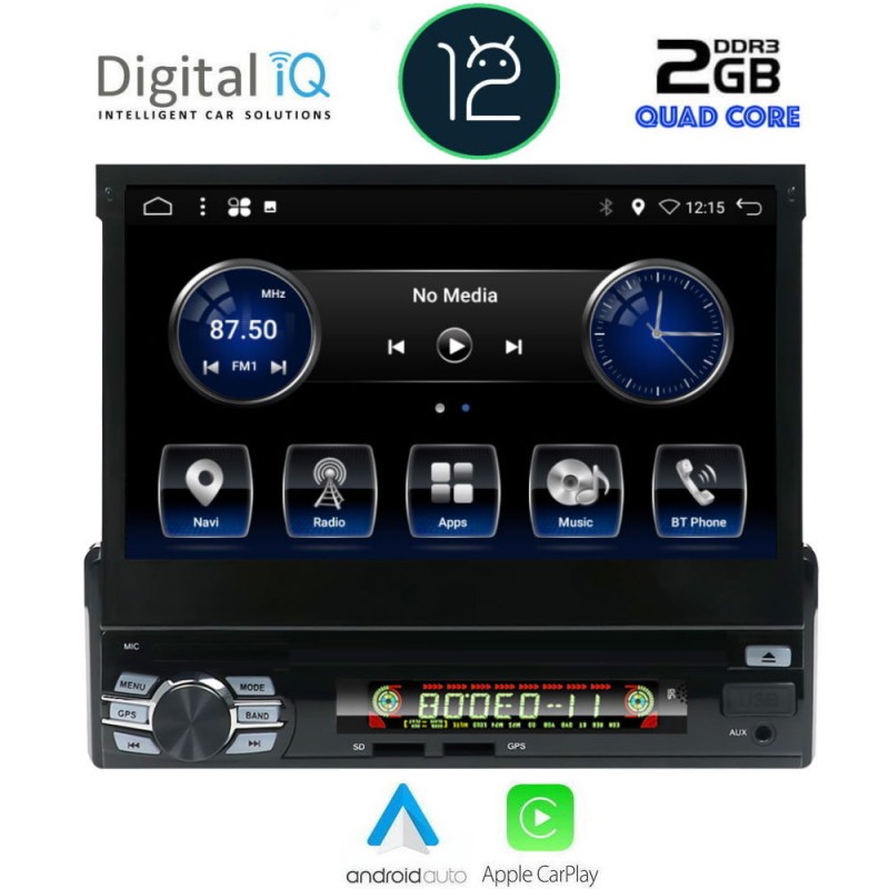 ΟΘΟΝΗ 1DIN ANDROID 12 2GB RAM/ 4x50WATT/7inc/USB/SD/WI-FI/RADIO/BLUETOOTH/GPS