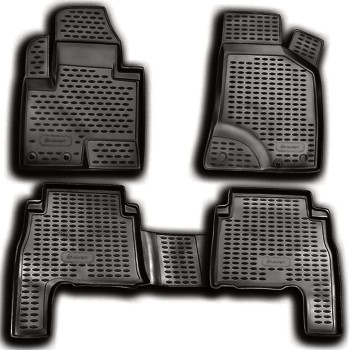 ΜΑΡΚΕ ΠΑΤΑΚΙΑ ΣΕ ΣΚΑΦΗ TPE ΛΑΣΤΙΧΟ ΓΙΑ HYUNDAI SANTA FE 01/2011-2018  ΣΕ ΑΝΘΡΑΚΙ ΣΚΟΥΡΟ ΓΚΡΙ ΧΡΩΜΑ NOVLINE - 4 ΤΕΜ.