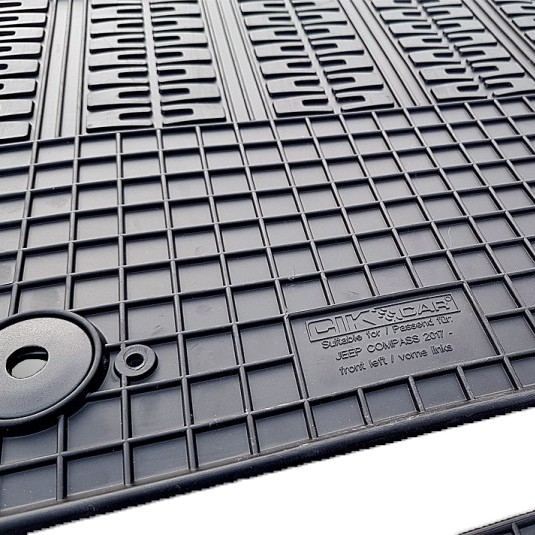 ΜΑΡΚΕ ΠΑΤΑΚΙΑ ΣΕ ΣΚΑΦΗ ΛΑΣΤΙΧΟ ΓΙΑ JEEP COMPASS MP 2017+ ΣΕ ΜΑΥΡΟ ΧΡΩΜΑ ΜΕ ΚΟΥΜΠΩΜΑΤΑ CIK - 4 ΤΕΜ.