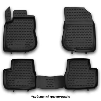 ΜΑΡΚΕ ΠΑΤΑΚΙΑ ΣΕ ΣΚΑΦΗ TPE ΛΑΣΤΙΧΟ ΓΙΑ PEUGEOT 208 / 2008 3D / 5D 4/2012-2019  ΣΕ ΜΑΥΡΟ ΧΡΩΜΑ NOVLINE - 4 ΤΕΜ.