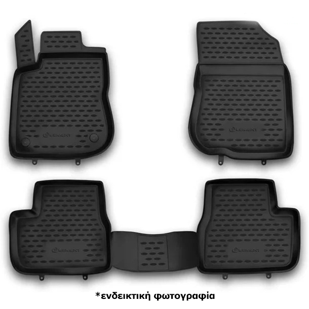 ΜΑΡΚΕ ΠΑΤΑΚΙΑ ΣΕ ΣΚΑΦΗ TPE ΛΑΣΤΙΧΟ ΓΙΑ PEUGEOT 208 / 2008 3D / 5D 4/2012-2019  ΣΕ ΜΑΥΡΟ ΧΡΩΜΑ NOVLINE - 4 ΤΕΜ.