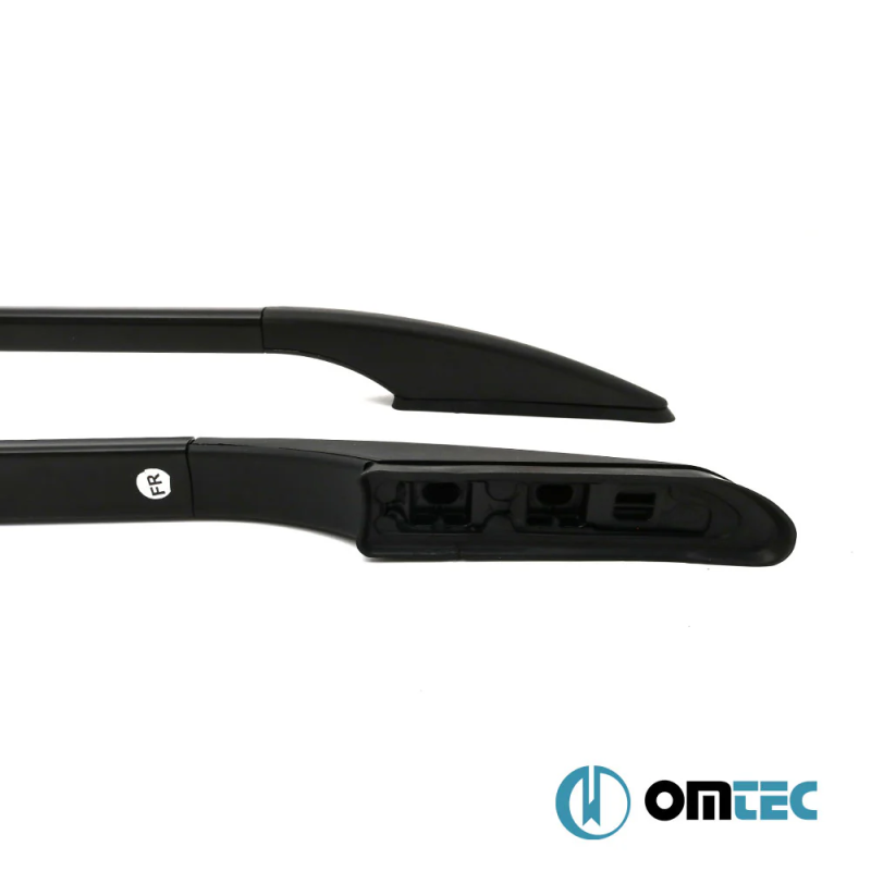 Omtec - Παράλληλες Μπάρες Οροφής Διαιρούμενες για Nissan NV200 2010 > / Chevrolet City Express 2015 > από Αλουμίνιο σε Μαύρο Χρώμα και Μέγιστο Βάρος Φορτίου 75 kg - 2 τεμ. (D5035933B/OM)