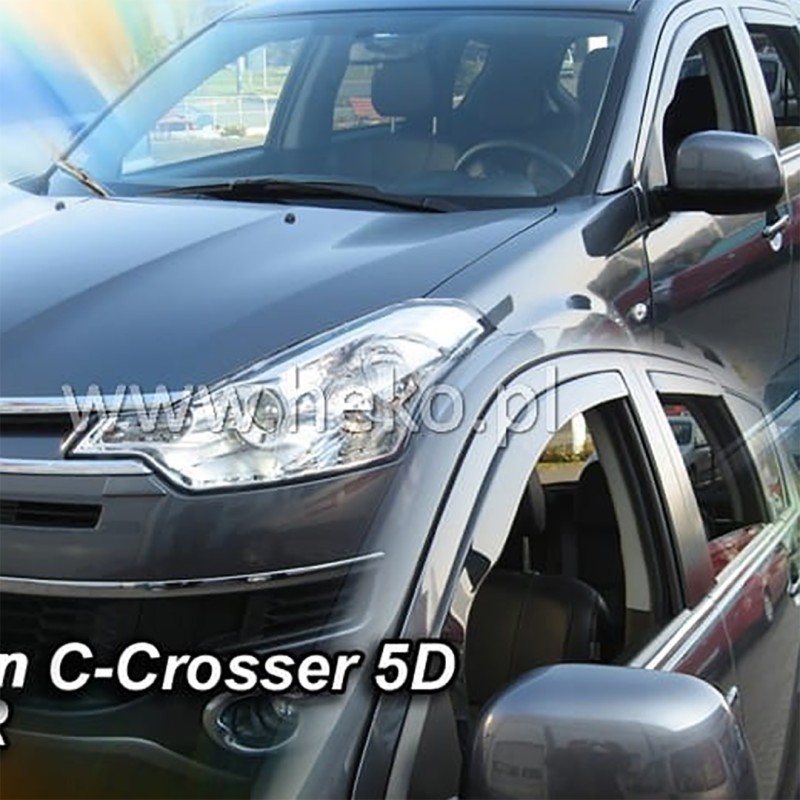 ΑΝΕΜΟΘΡΑΥΣΤΕΣ ΓΙΑ CITROEN C-CROSSER  5D 2007-2012 / PEUGEOT 4007 5D 2008-2012 ΖΕΥΓΑΡΙ ΑΠΟ ΕΥΚΑΜΠΤΟ ΦΙΜΕ ΠΛΑΣΤΙΚΟ HEKO - 2 ΤΕΜ.