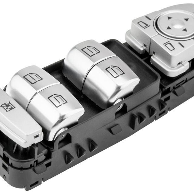 ΔΙΑΚΟΠΤΗΣ ΓΙΑ MERCEDES W205 - W253 ΟΔΗΓΟΥ ΜΑΥΡΟ/ΑΣΗΜΙ ΜΕ ΚΟΚΚΙΝΟ ΦΩΣ 3PIN 9051 ΠΑΡΑΘΥΡΩΝ orig.A2059056800 - 6811