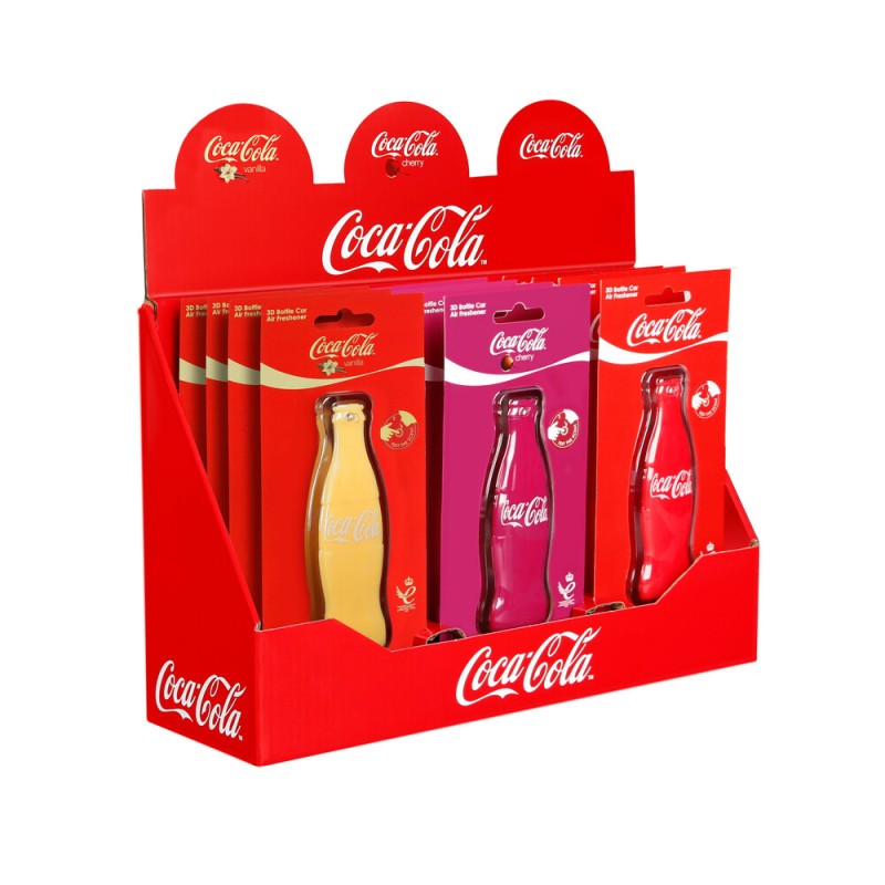 ΑΡΩΜΑΤΙΚΑ ΚΡΕΜΑΣΤΑ 3D BOTTLE  ΣΕ ΣΧΕΔΙΟ ΜΠΟΥΚΑΛΙ COCA-COLA ΔΙΑΦΟΡΑ ΑΡΩΜΑΤΑ ΣΕ DISPLAY 12ΤΕΜ.