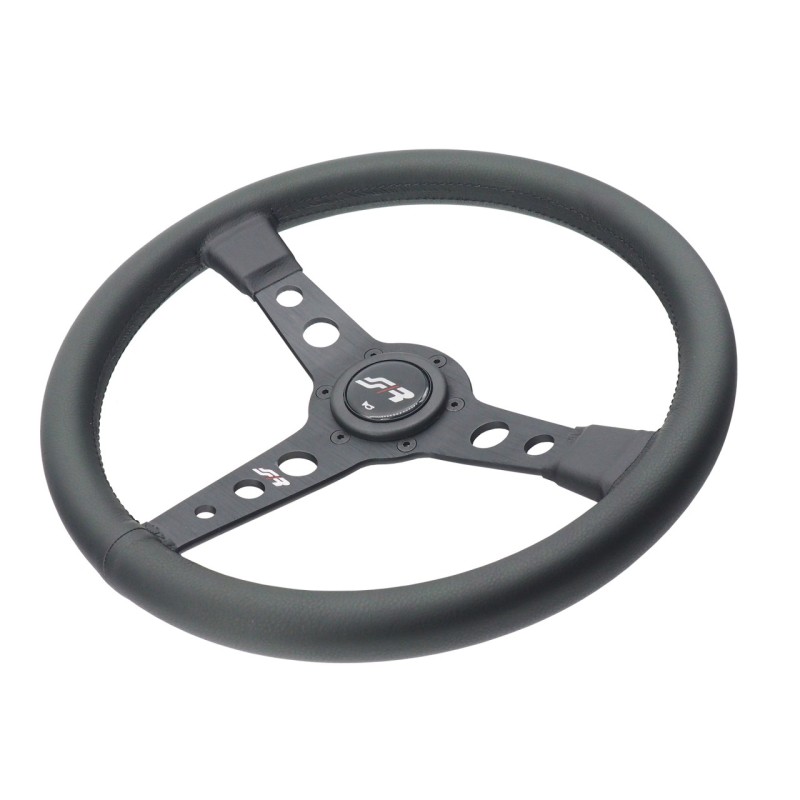 ΤΙΜΟΝΙ GRINTA ΜΑΥΡΟ ΟΙΚΟΛΟΓΙΚΟ ΔΕΡΜΑ ΤΡΙΑΚΤΙΝΟ ΔΙΑΜΕΤΡΟΣ 350mm ΠΑΧΟΣ 102mm​ SIMONI RACING - 1 TEM.