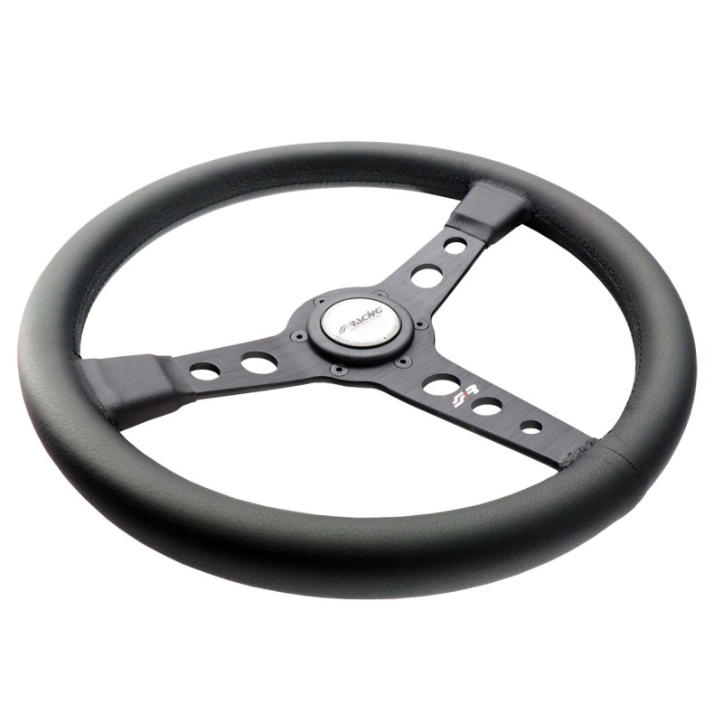 ΤΙΜΟΝΙ GRINTA ΜΑΥΡΟ ΟΙΚΟΛΟΓΙΚΟ ΔΕΡΜΑ ΤΡΙΑΚΤΙΝΟ ΔΙΑΜΕΤΡΟΣ 350mm ΠΑΧΟΣ 102mm​ SIMONI RACING - 1 TEM.