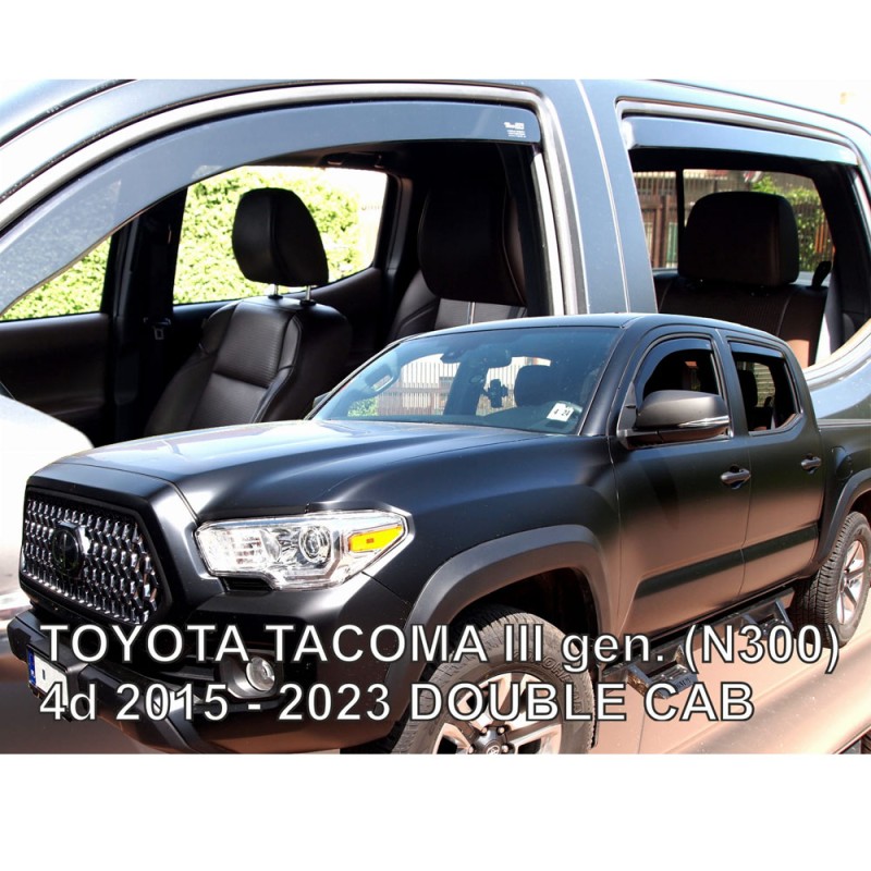 ΑΝΕΜΟΘΡΑΥΣΤΕΣ ΓΙΑ TOYOTA TACOMA N300 4D DOUBLE CAB 2015-2023 ΣΕΤ ΑΥΤΟΚΙΝΗΤΟΥ ΑΠΟ ΕΥΚΑΜΠΤΟ ΦΙΜΕ ΠΛΑΣΤΙΚΟ HEKO - 4 ΤΕΜ