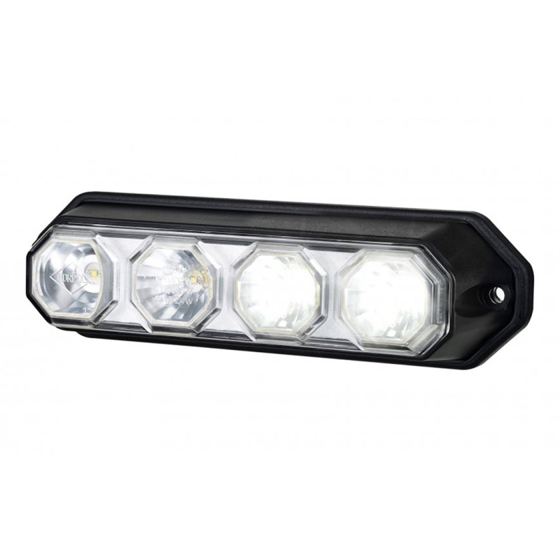 ΦΩΣ ΠΡΟΣΘΕΤΟ ΕΜΠΡΟΣ 2 ΛΕΙΤΟΥΡΓΙΩΝ (ΘΕΣΗΣ-ΦΛΑΣ) 12/24V HOR78A 4LED (2 ΛΕΥΚΑ + 2 ΠΟΡΤΟΚΑΛΙ) 121x32mm