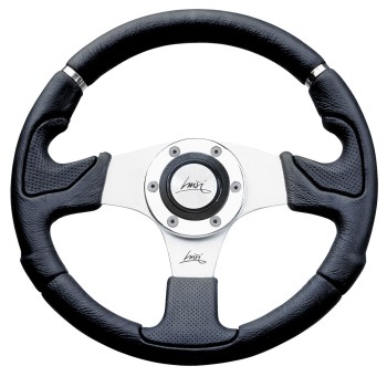 ΤΙΜΟΝΙ KOBRA EVO 320mm ΜΑΥΡΟ/ΑΣΗΜΙ ΚΕΝΤΡΟ LUISI