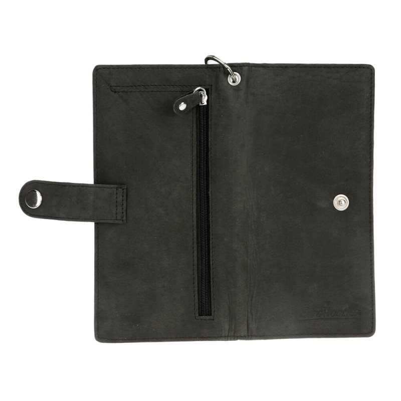 ΠΟΡΤΟΦΟΛΙ ΔΕΡΜΑΤΙΝΟ ΓΙΑ ΚΑΡΤΕΣ/ΧΡΗΜΑΤΑ/ΔΙΠΛΩΜΑ TRUCKER WALLET 45cmΑΛΥΣΙΔΑ RFID ΠΡΟΣΤΑΣΙΑ ΜΑΥΡΟ ΧΡΩΜΑ LAMPA - 1 τεμ.