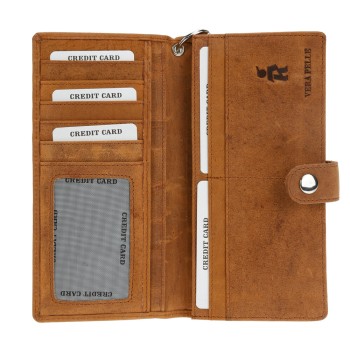 ΠΟΡΤΟΦΟΛΙ ΔΕΡΜΑΤΙΝΟ ΓΙΑ ΚΑΡΤΕΣ/ΧΡΗΜΑΤΑ/ΔΙΠΛΩΜΑ TRUCKER WALLET 45cmΑΛΥΣΙΔΑ RFID ΠΡΟΣΤΑΣΙΑ ΚΑΦΕ ΧΡΩΜΑ LAMPA - 1 τεμ.