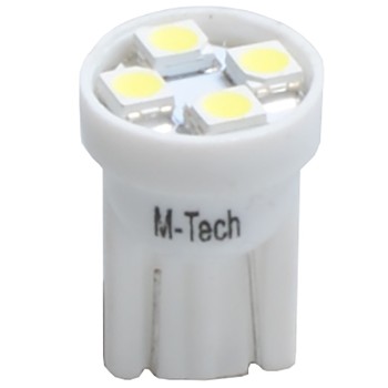 T10 W5W 12V W2,1x9,5d LED 4xSMD3528 ΛΕΥΚΟ (ΚΑΡΦΩΤΟ ΑΚΑΛΥΚΟ) 1ΤΕΜ. M-TECH
