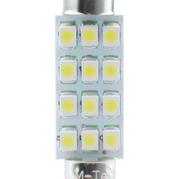 ΛΑΜΠΑΚΙΑ ΠΛΑΦΟΝΙΕΡΑΣ C5W/C10W 12V 0,96W SV8,5 41mm PREMIUM LED 12xSMD3528 ΛΕΥΚΟ 1ΤΕΜ.