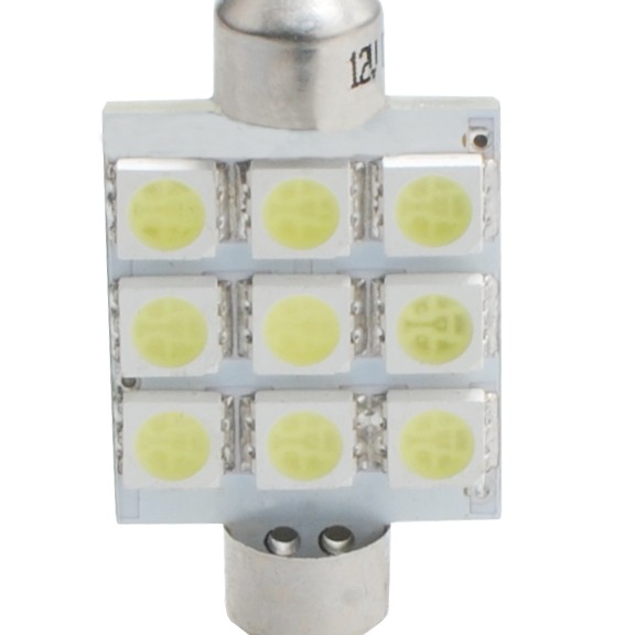 ΛΑΜΠΑΚΙΑ ΠΛΑΦΟΝΙΕΡΑΣ C5W/C10W 12V 1,44W SV8,5 41mm PREMIUM LED 9xSMD5050 ΛΕΥΚΟ 1ΤΕΜ.