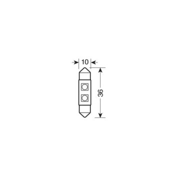 ΛΑΜΠΑΚΙ ΠΛΑΦΟΝΙΕΡΑΣ C5W 12V 10x36mm HYPER-LED6 ΛΕΥΚΟ 2SMDx3chips (ΔΙΠΛΗΣ ΠΟΛΙΚΟΤΗΤΑΣ- CAN-BUS) 1ΤΕΜ.