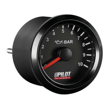 ΟΡΓΑΝΟ ΠΙΕΣΗΣ ΛΑΔΙΟΥ ΑΝΑΛΟΓΙΚΟ ΜΑΥΡΟ ΜΕ ΛΕΥΚΟ ΦΩΣ BLACK ANALOGUE SERIES 9-32V 52mm