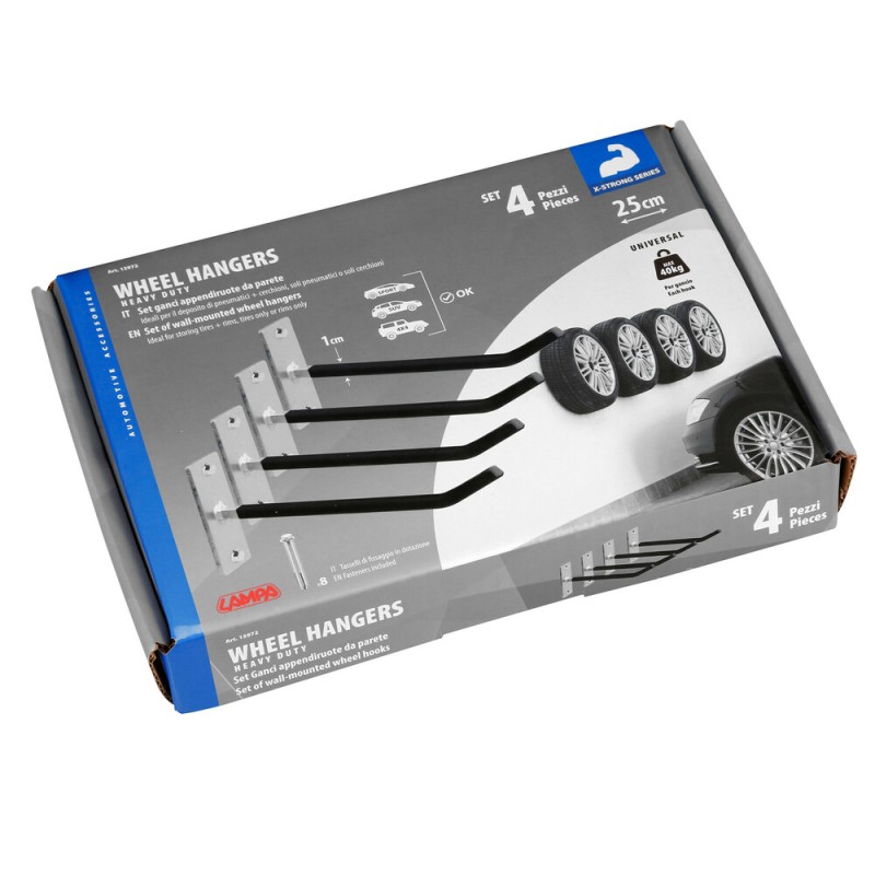 ΒΑΣΗ ΤΟΙΧΟΥ / ΣΤΗΡΙΓΜΑΤΑ ΕΛΑΣΤΙΚΩΝ/ΖΑΝΤΩΝ 40kg MAX 25x1cm ΜΕ ΚΙΤ ΤΟΠΟΘΕΤΗΣΗΣ LAMPA - 4 ΤΕΜ.