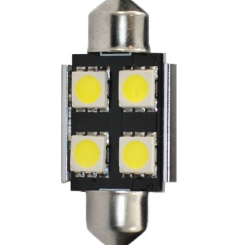 ΛΑΜΠΑΚΙΑ ΠΛΑΦΟΝΙΕΡΑΣ C5W/C10W 12V 0,96W SV8,5 36mm CAN-BUS+RADIATOR LED 4xSMD5050 PREMIUM ΛΕΥΚΟ 1ΤΕΜ