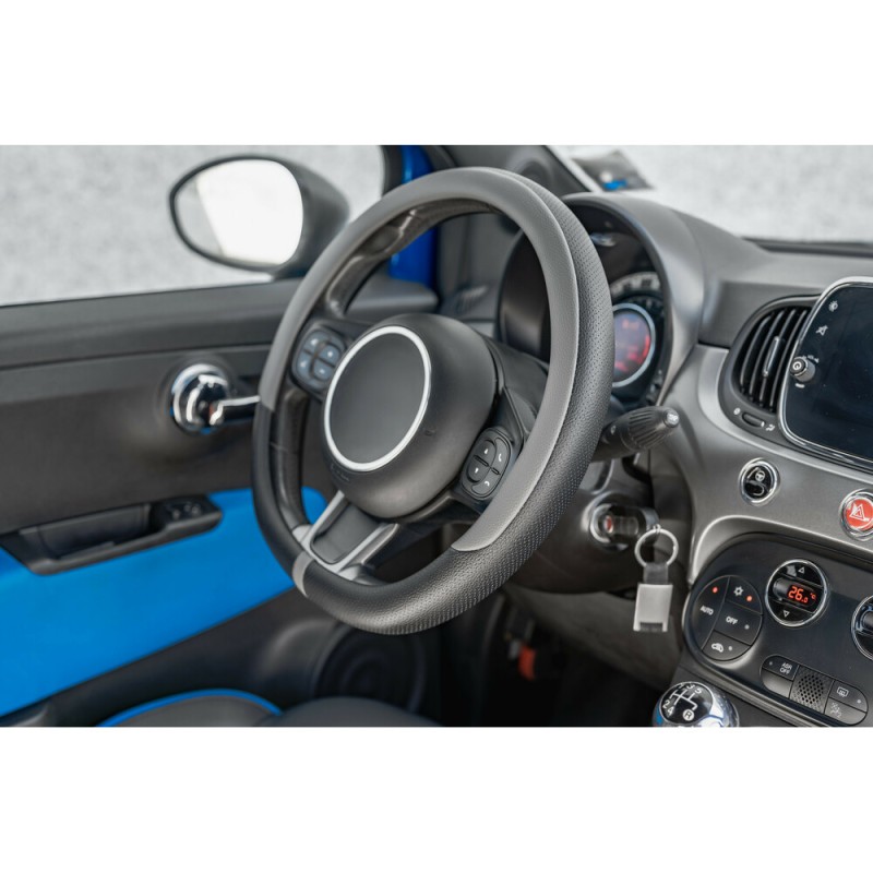 ΚΑΛΥΜΜΑ ΤΙΜΟΝΙΟΥ NOBLE (M) 37/39cm  ΜΑΥΡΟ/ΓΚΡΙ ΟΙΚΟΛΟΓΙΚΟ ΔΕΡΜΑ ΑΟΣΜΟ (ΠΑΧΟΣ 8,2cm) LAMPA