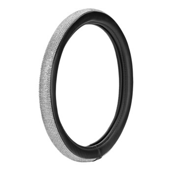 ΚΑΛΥΜΜΑ ΤΙΜΟΝΙΟΥ DIAMONDS SILVER (S) 35/37cm ΣΥΝΘΕΤΙΚΟ ΔΕΡΜΑ SKEENTEX ΜΑΥΡΟ/ΑΣΗΜΙ LAMPA  - 1 ΤΕΜ.