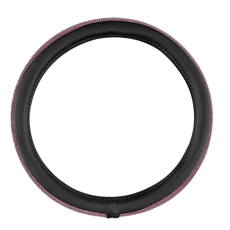 ΚΑΛΥΜΜΑ ΤΙΜΟΝΙΟΥ DIAMONDS PINK (S) 35/37cm ΣΥΝΘΕΤΙΚΟ ΔΕΡΜΑ SKEENTEX ΜΑΥΡΟ/POZ LAMPA  - 1 ΤΕΜ.