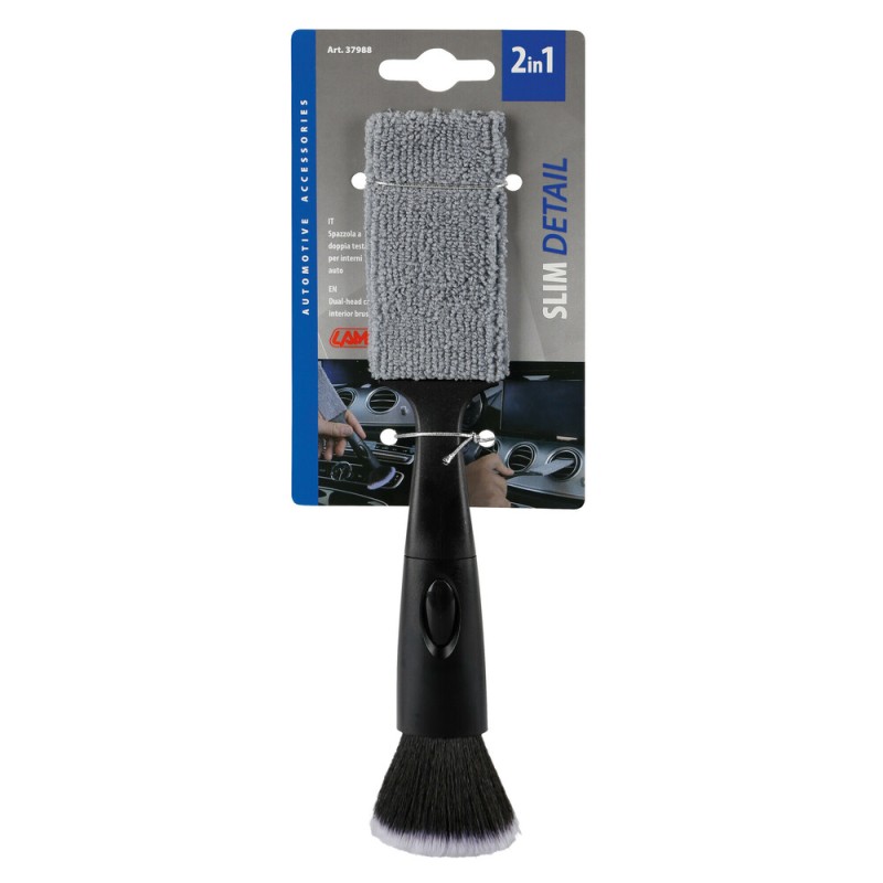 ΒΟΥΡΤΣΑΚΙ (ΠΙΝΕΛΟ) ΛΕΠΤΟΜΕΡΟΥΣ ΚΑΘΑΡΙΣΜΟΥ & ΠΑΝΑΚΙ ΓΥΑΛΙΣΜΑΤΟΣ ΜΙΚΡΟΙΝΩΝ SLIM DETAIL 2in1 23cm LAMPA - 1 ΤΕΜ.