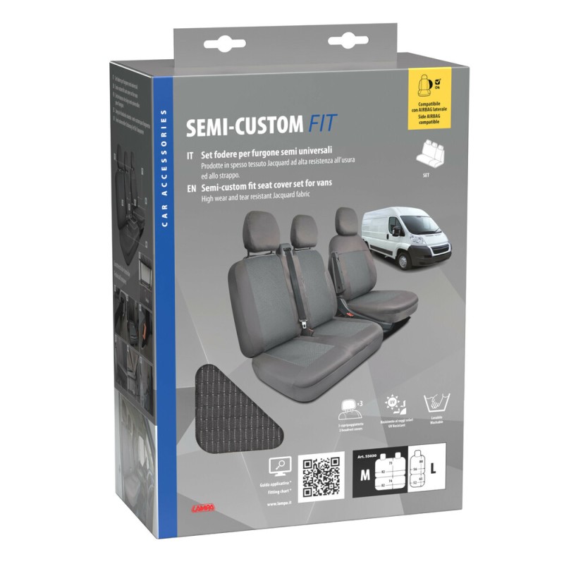 ΚΑΛΥΜΜΑΤΑ ΚΑΘΙΣΜΑΤΩΝ ΚΑΙ ΠΡΟΣΚΕΦΑΛΑ ΓΙΑ 3 ΣΕΙΡΕΣ ΘΕΣΕΩΝ ΣΕ ΓΚΡΙ ΣΚΟΥΡΟ ΧΡΩΜΑ SEDILI SET LARGE / MEDIUM LAMPA - 1 ΤΕΜ.