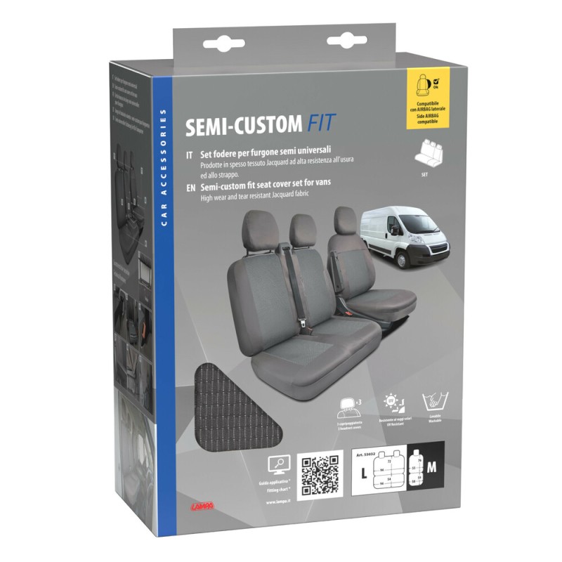 ΚΑΛΥΜΜΑΤΑ ΚΑΘΙΣΜΑΤΩΝ ΚΑΙ ΠΡΟΣΚΕΦΑΛΑ ΓΙΑ 3 ΣΕΙΡΕΣ ΘΕΣΕΩΝ ΣΕ ΓΚΡΙ ΣΚΟΥΡΟ ΧΡΩΜΑ SEDILI SET MEDIUM / LARGE LAMPA - 1 ΤΕΜ.