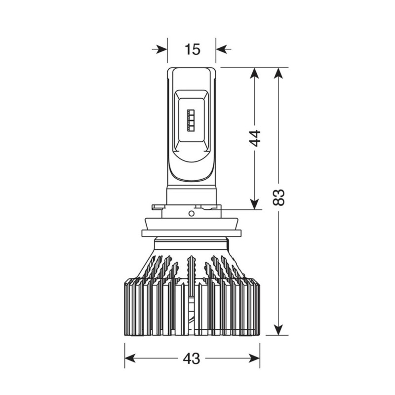 H8/H9/H11/H16 9-32V 6.500K 8.000lm 60W PGJ19-X HALO LED SERIE 6 STANDARD 8LED ZES 2ΤΕΜ. LED KIT