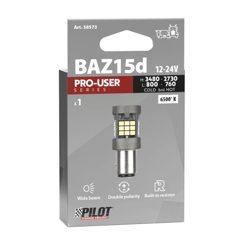 P21/4W 12/24V BAZ15d 3480/800+2730/760lm 6.500K ΔΙΠΛΗΣ ΠΟΛΙΚΟΤΗΤΑΣ LED CAN-BUS PRO-USER SERIES 1ΤΕΜ.