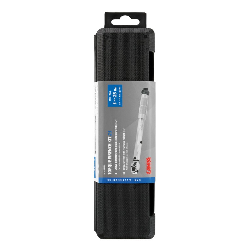 ΔΥΝΑΜΟΚΛΕΙΔΟ/ΡΟΠΟΚΛΕΙΔΟ TORQUE (ΤΟΡΞ) 1/4'' 5>25Nm 28cm CRV ΜΕ 9 ΜΥΤΕΣ & ΠΡΟΕΚΤΑΣΗ ΜΗΚΟΥΣ 10cm LAMPA - 1 Τεμ.