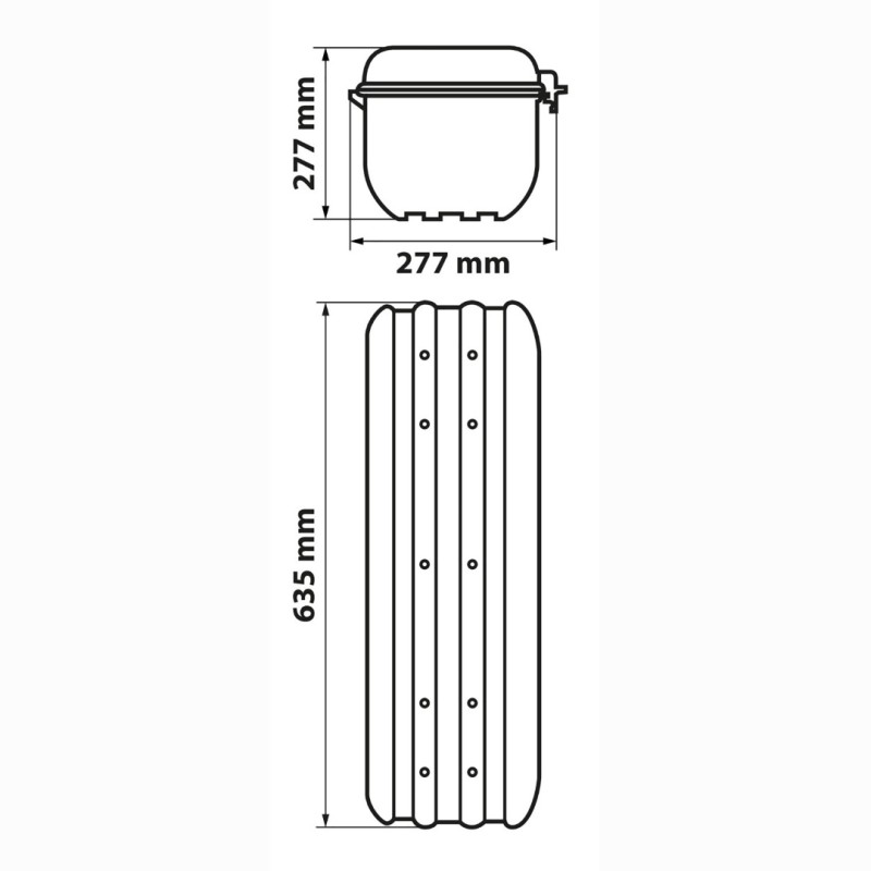 ΘΗΚΗ/ΚΟΥΤΙ ΑΝΤΙΚΛΕΠΤΙΚΟ ΓΙΑ ΠΥΡΟΣΒΕΣΤΗΡΕΣ ΕΩΣ 6 kg ΜΕ ΔΙΑΜΕΤΡΟ 140-195 mm (635 Χ 277 Χ 277 mm)